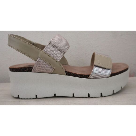 OTBT 10335 Women's Sz 9M Silver Nova Leather Slingback Platform Sandals - Picture 6 of 15